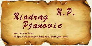 Miodrag Pjanović vizit kartica